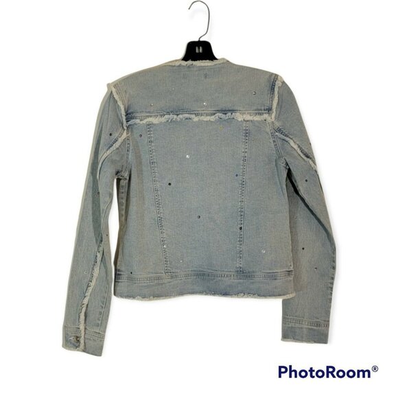 Generation Love Womens Gal Crystal Embellished Denim Jacket Size XS - Picture 3 of 7